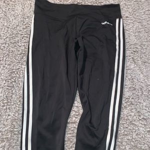 Black adidas leggings with stripe